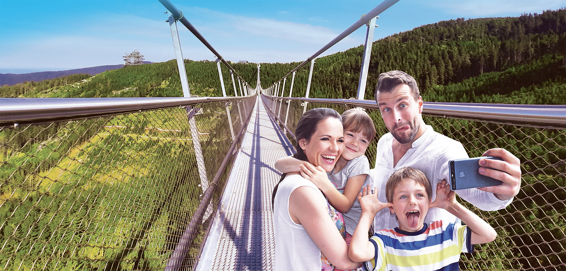 Family stay in the mountains